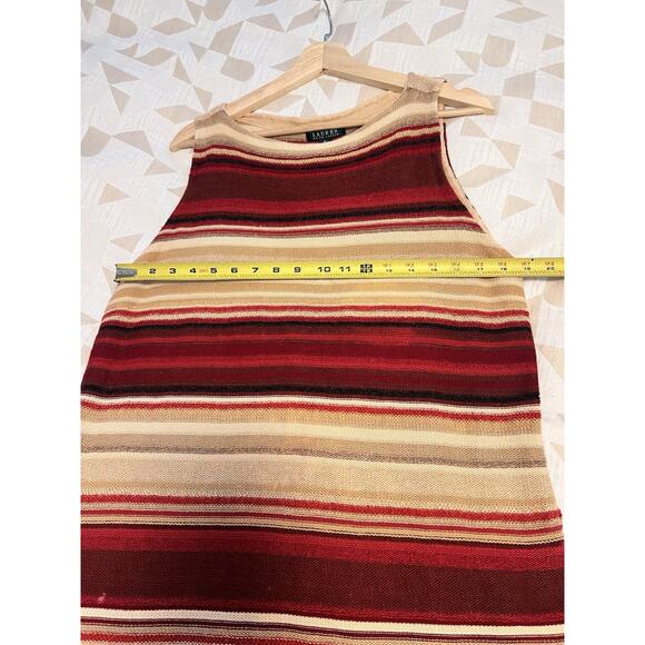 Lauren Ralph Lauren sleeveless sweater tunic stripe Linen/cotton Blend 1X - Picture 8 of 9